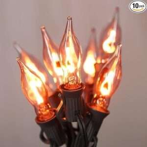 12.8Ft Halloween Flickering Flame String Lights