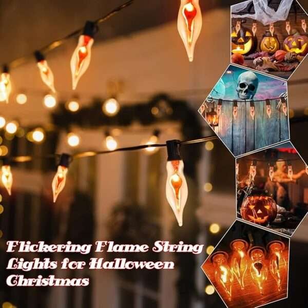 12.8Ft Flickering Flame String Lights – Perfect for Halloween! - Image 5