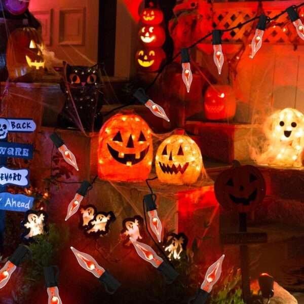 12.8Ft Halloween Flickering Flame String Lights