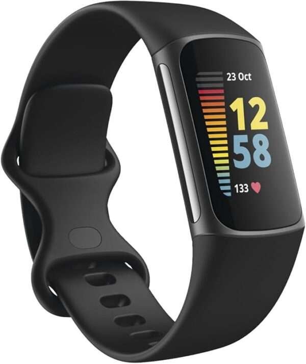 Fitbit Charge 5 Advanced Health & Fitness Tracker with Built-in GPS, Stress Management Tools, Sleep Tracking, 24/7 Heart Rate and More, Black/Graphite, One Size (S &L Bands Included) - Image 3