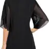 Ninedaily Women's Double Layer Mesh Tunic Shirts, 3/4 Sleeve Blouses - Image 3