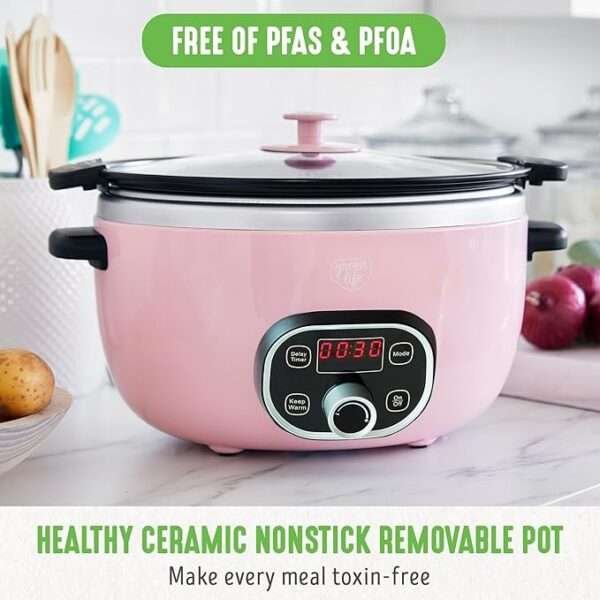 GreenLife Cook Duo Healthy Ceramic Nonstick 6-Quart Slow Cooker: Cook Smarter, Healthier - Image 3