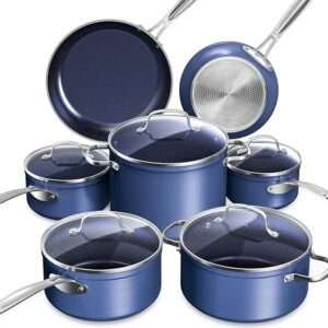 Blue Ceramic Nonstick Cookware Set