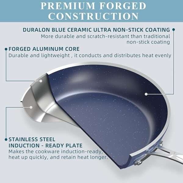 Nuwave Duralon Blue Ceramic Nonstick Cookware Set - Image 2