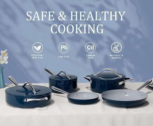 8-Piece Nonstick Ceramic Cookware Set – Toxin-Free - Image 2